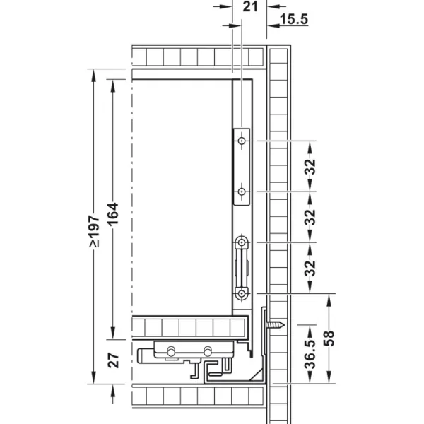 Stalč.š MX BOX SLIM A H175 L500 30kg SF balta
