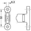 Front fixing brackets Matrix Box P Plus, for screw fixing with chipboard screws