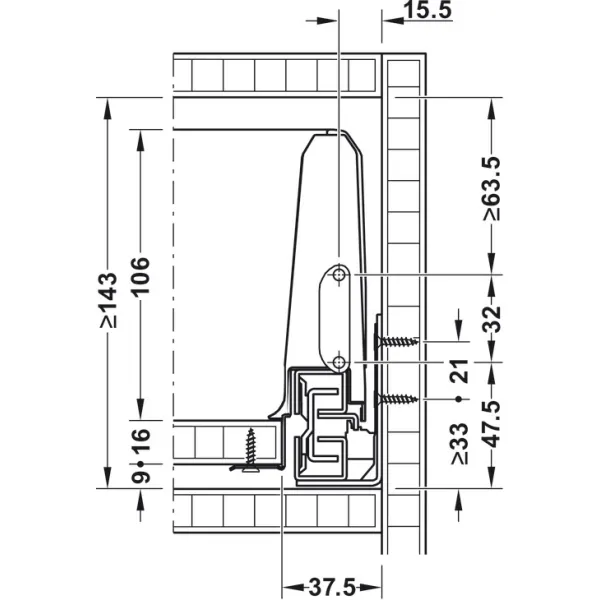 Stalčių šonai MX BOX S H120mm, L270mm, 35kg SF antracitas