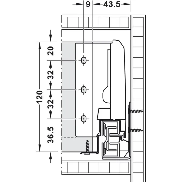 Stalčių šonai MX BOX S H120mm, L270mm, 35kg SF antracitas
