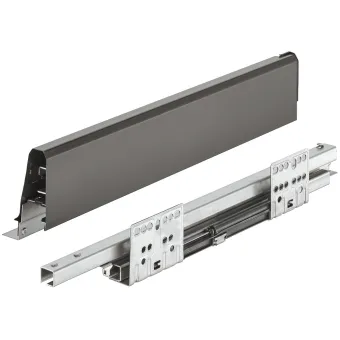 Drawer side runner system, Häfele Matrix Box S35, drawer side height L84mm, load bearing capacity 35kg