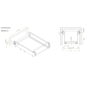 Drawer sides METALBOX L550mm H53mm gray RAL9006