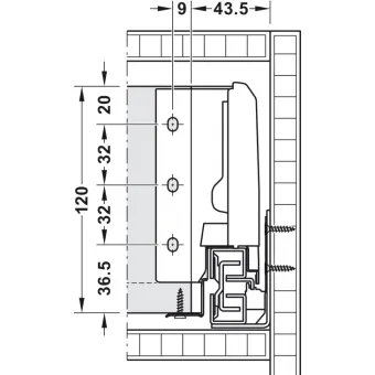 Stalčių šonai MX BOX S H120mm, L450mm, 35kg SF pilka