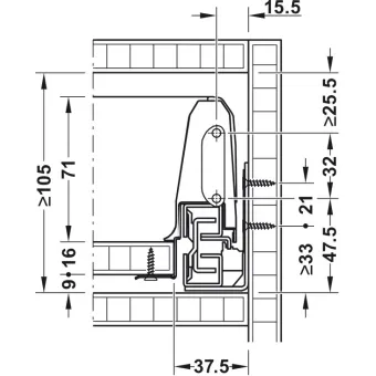 Stalčių šonai MX BOX S H84mm, L450mm, 35kg SF antracitas