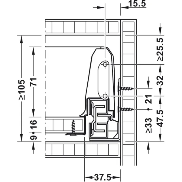 Stalčių šonai MX BOX S H84mm, L450mm, 35kg SF balta