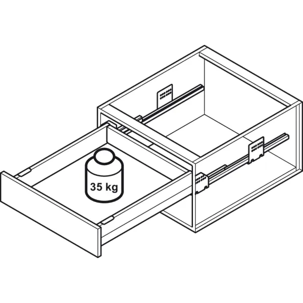 Stalčių šonai MX BOX S H84mm, L500mm, 35kg SF pilka