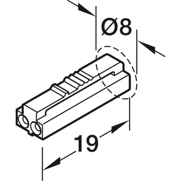 Laidas 12V 8mm juostai prie konverterio L2000 Loox5 HAFELE