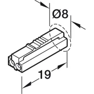 Laidas 24V 8mm LED juostai prie konverterio L2000 Loox5 HAFELE