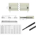 Ball bearing runners L350mm H45mm, full extension