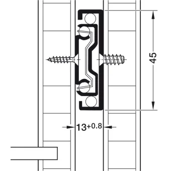 Ball bearing runners, Full extension, load bearing capacity up to 30kg, steel, side mounted