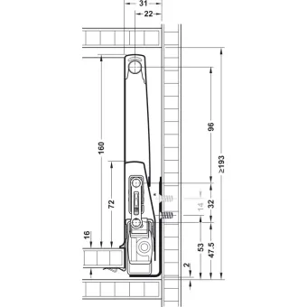 Paaukštinimai stalčiui Matrix Box P Plus metaliniai L450mm, balta