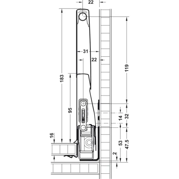 Paaukštinimai stalčiui Matrix Box P Plus metaliniai L450mm, balta