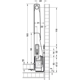 Paaukštinimai stalčiui Matrix Box P Plus metaliniai L450mm, pilka