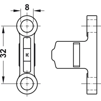 Front fixing brackets Matrix Box P Plus, for screw fixing with Varinata euro screws