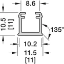 Profile for recess mounting, Häfele Loox5 profile 1101 for 8mm LED strip lights