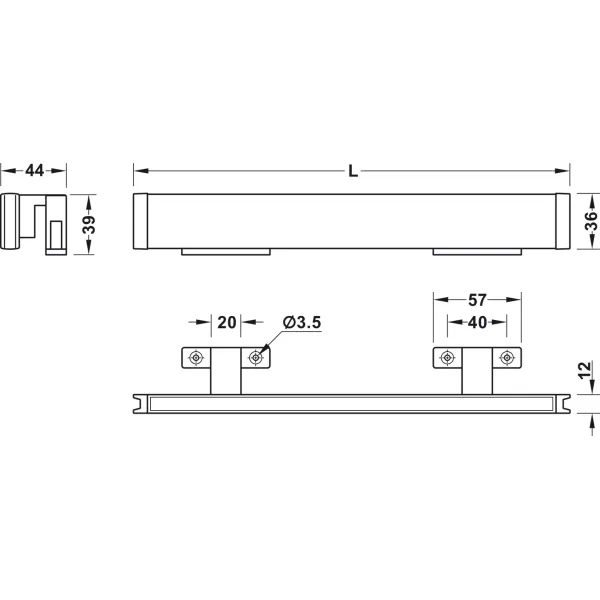 Šviestuvas LED1153 24V 21,1W L800mm, chromas natūrali balta šviesa 4100K