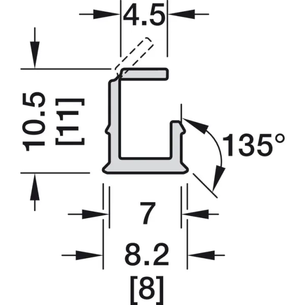 Profilis LED frezuojamas 1102 plastikinis L3000mm, baltas