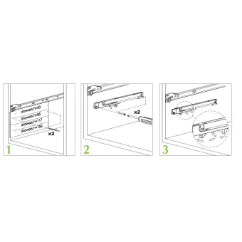 Mechanism for soft closing drawers METALBOX