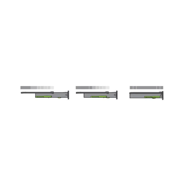 Mechanism for soft closing drawers METALBOX