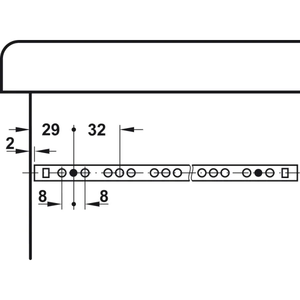 Bėgeliai guol. H17 L310 10kg HAFELE