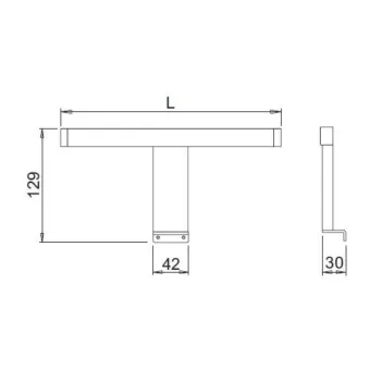 Šviestuvas LED NITEBS 230V/7W L500mm, šilta balta šviesa 3000K