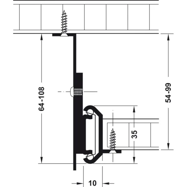 Ball bearing runners, Shelf and drawer runners, single extension, load bearing capacity up to 25kg