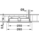Housing for undermounted light, for Häfele Loox drill hole Ø55mm