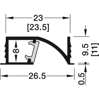 Profilis LED frezuojamas 1107 aliuminis L3000mm, juodas