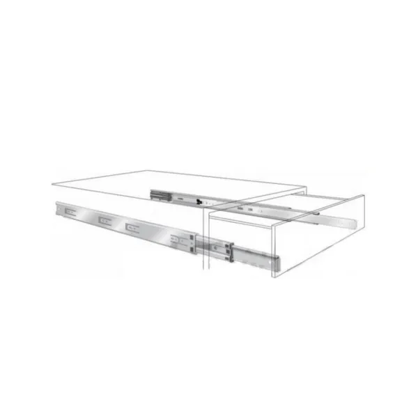 Ball bearing runners L500mm H45mm, full extension with soft close