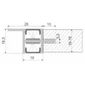 Profilis LED juostai įfrezuojamas dvipusis L3500mm, aliuminis