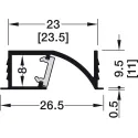 Profile for recess mounting, Häfele Loox5 profile 1107 for 5mm LED strip lights