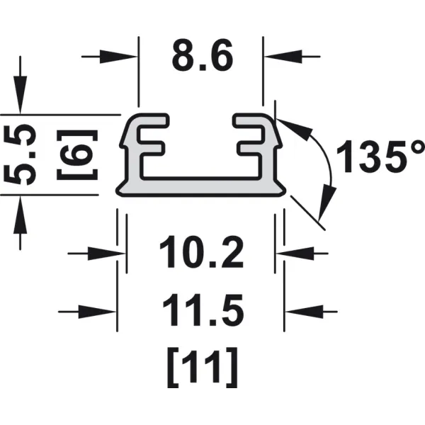 Profile 1109 plastic L3000mmx6 white for COB LED