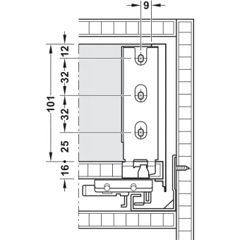 Stalčių šonai Matrix Box Slim A Synchro, H128mm, L270mm, 30kg, švelnaus uždarymo, antracitas