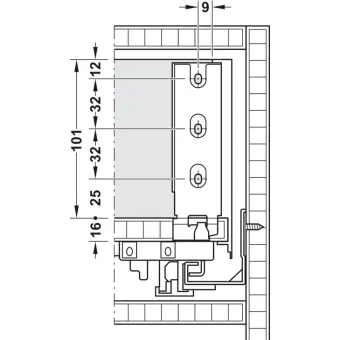 Stalčių šonai Matrix Box Slim A Synchro, H128mm, L270mm, 30kg, švelnaus uždarymo, balta