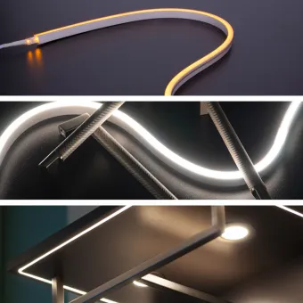 Silicone profile FlexLine, for 8mm LED strip, 10m, white