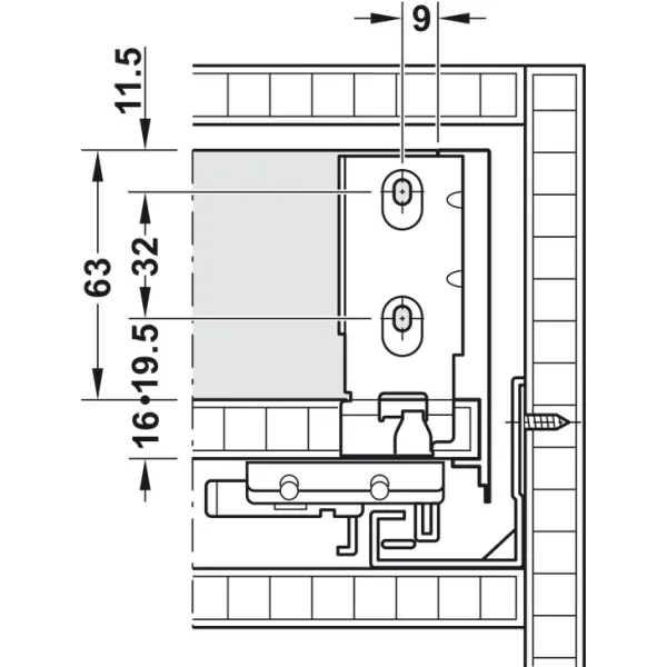 Drawer set Matrix Box Slim A Synchro, H89mm L300mm 30kg soft-close white