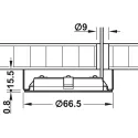 Recess mounted light, Häfele Loox LED 2048 12V 3-pin (multi-white) drill hole Ø55mm, steel