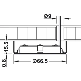 Recess mounted light, Häfele Loox LED 2048 12V 3-pin (multi-white) drill hole Ø55mm, steel