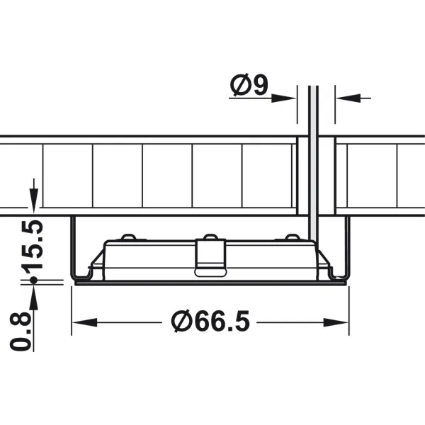 Recess mounted light, Häfele Loox LED 2048 12V 3-pin (multi-white) drill hole Ø55mm, steel