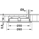 Recess mounted light, Häfele Loox LED 2048 12V 3-pin (multi-white) drill hole Ø55mm, steel