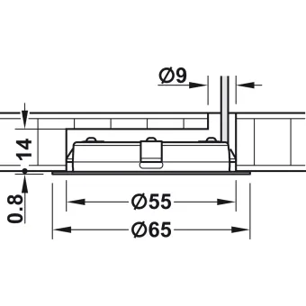Recess mounted light, Häfele Loox LED 2048 12V 3-pin (multi-white) drill hole Ø55mm, steel
