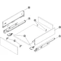 Stalčių šonai Matrix Box Slim A Synchro, H128mm, L350mm, 30kg, švelnaus uždarymo, balta