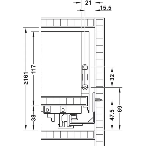 Stalčių šonai MX BOX SLIM A Synchro H128 L350 30kg SF balta
