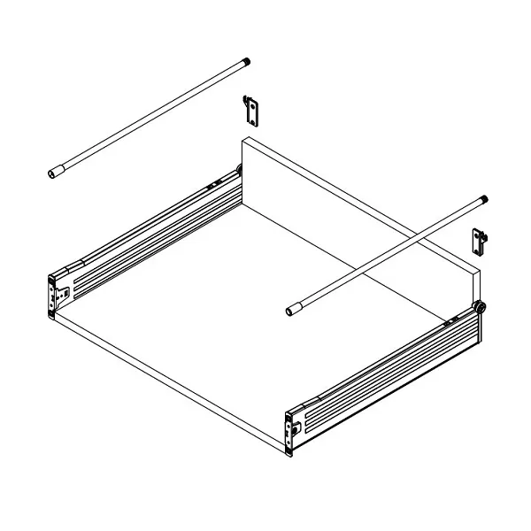 Side rail for drawer METALBOX L400mm white