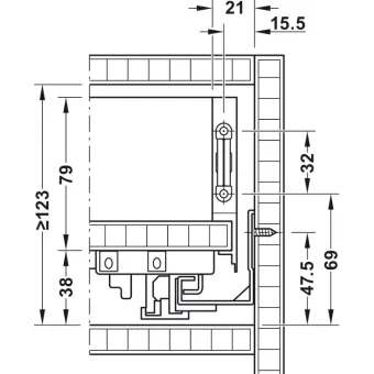 Stalčių šonai Matrix Box Slim A Synchro, H89mm, L350mm, 30kg, švelnaus uždarymo, antracitas