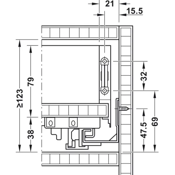 Stalčių šonai MX BOX SLIM A Synchro H89 L350 30kg SF balta
