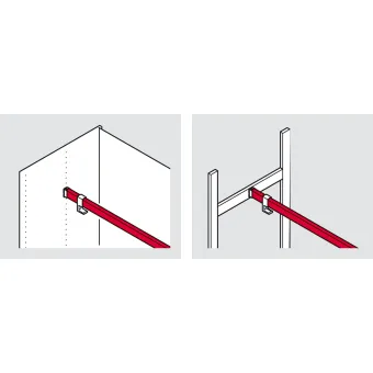 Wardrobe rail, Häfele Dresscode profile 5104 for LED strip lights 8mm