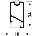 Vamzdis stačiakampis su LED filtru ir apsauga, 34x18mm, DressCode L2500mm, baltas