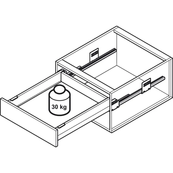Drawer set Matrix Box Slim A Synchro, H128mm L500mm 30kg soft-close white