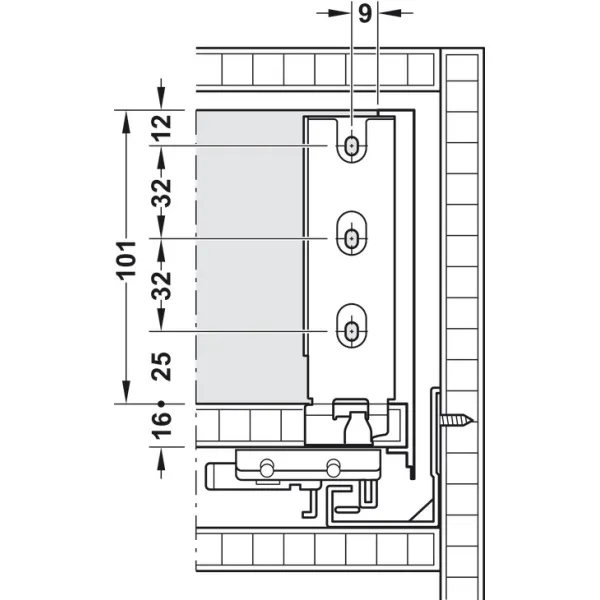 Stalčių šonai Matrix Box Slim A Synchro, H128mm, L500mm, 30kg, švelnaus uždarymo, balta